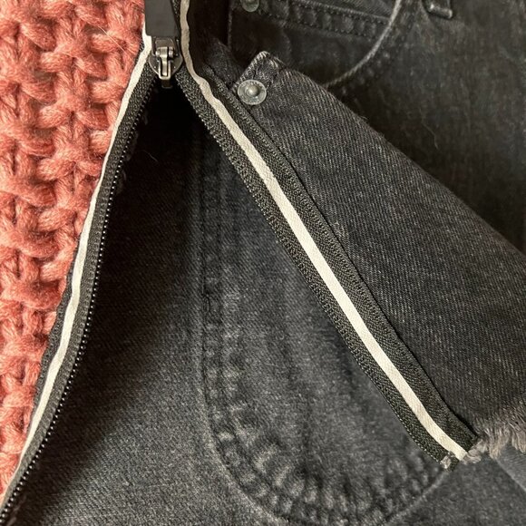 CARMAR Black Beatrice Zip Front Skirt with Reflective Side Zipper size 26 - Picture 5 of 8